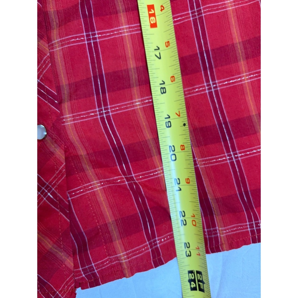 Vtg ROPER Red Plaid Pearl Snap Western Shirt~Womens M~Sleeveless Cowgirl Rodeo - Picture 8 of 14